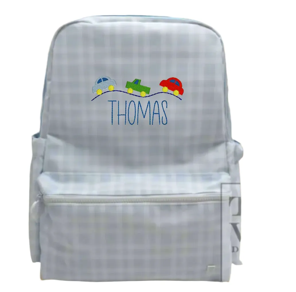 Blue Plaid Backpack