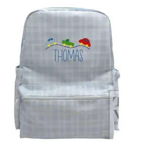 Blue Plaid Backpack