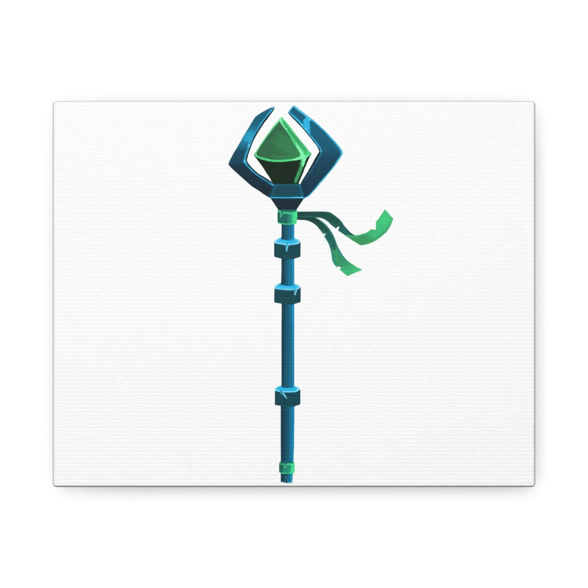 Blue Staff Stretched Canvas