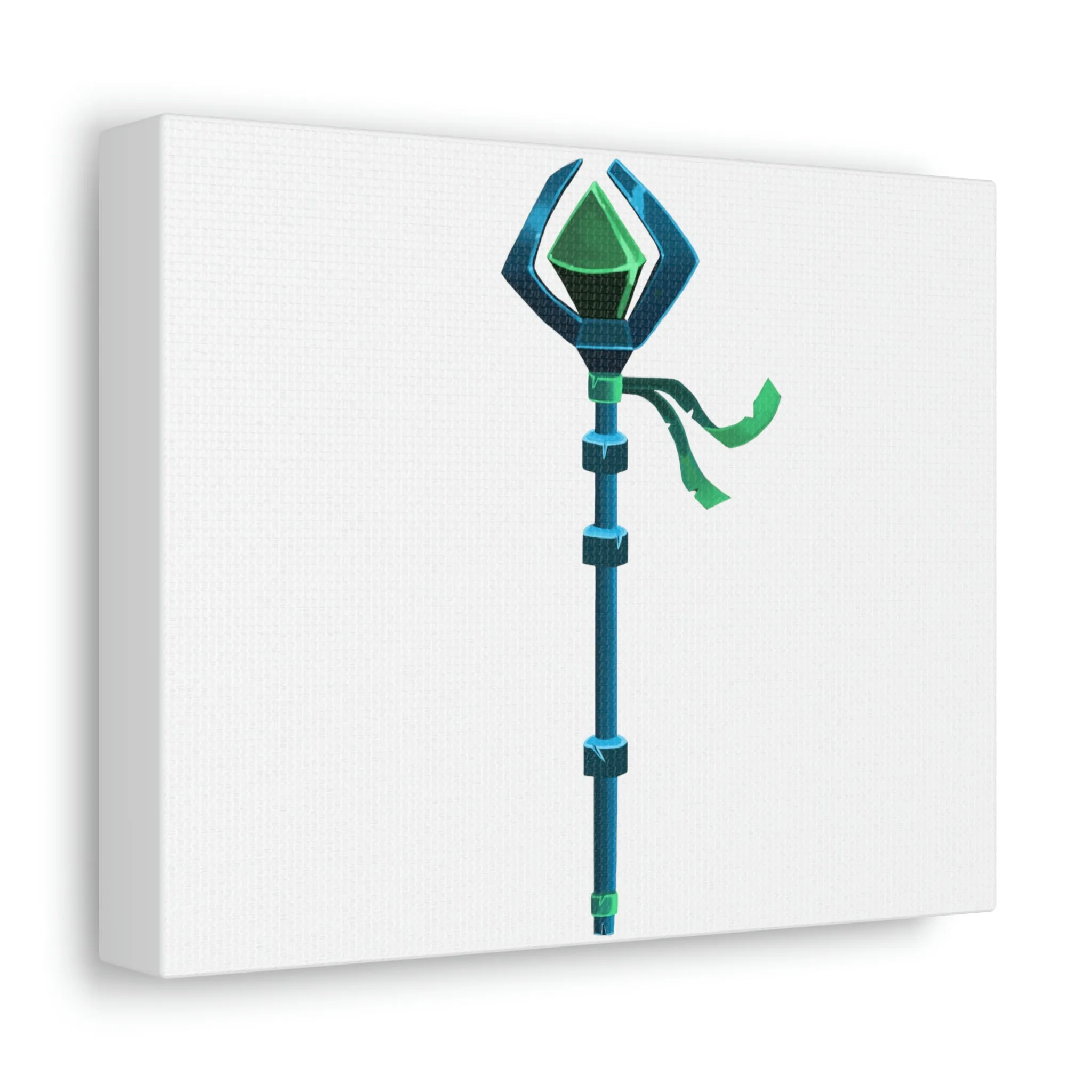 Blue Staff Stretched Canvas