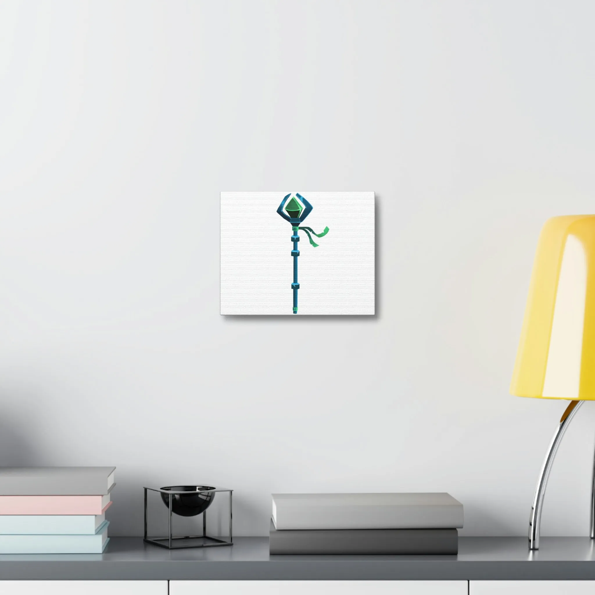 Blue Staff Stretched Canvas