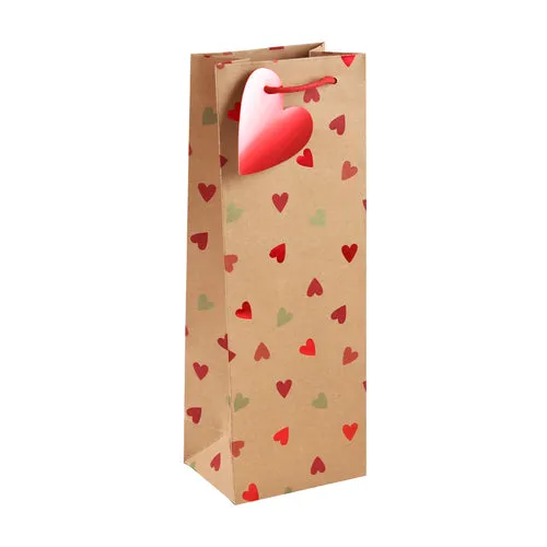 Bottle Bag - Kraft Hearts