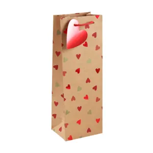 Bottle Bag - Kraft Hearts