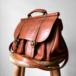 Buttery Soft Leather Top Handle Shoulder Satchel