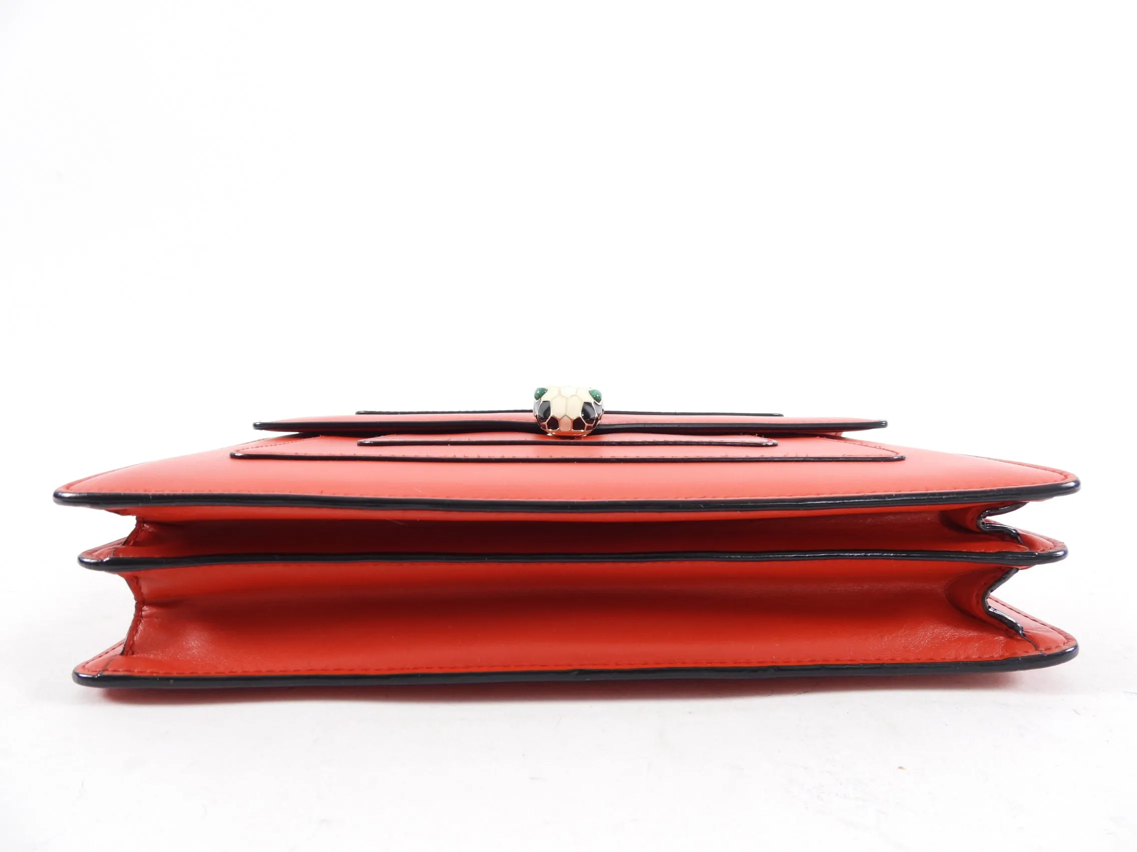 Bvlgari Red Leather Medium Serpenti Flap Bag