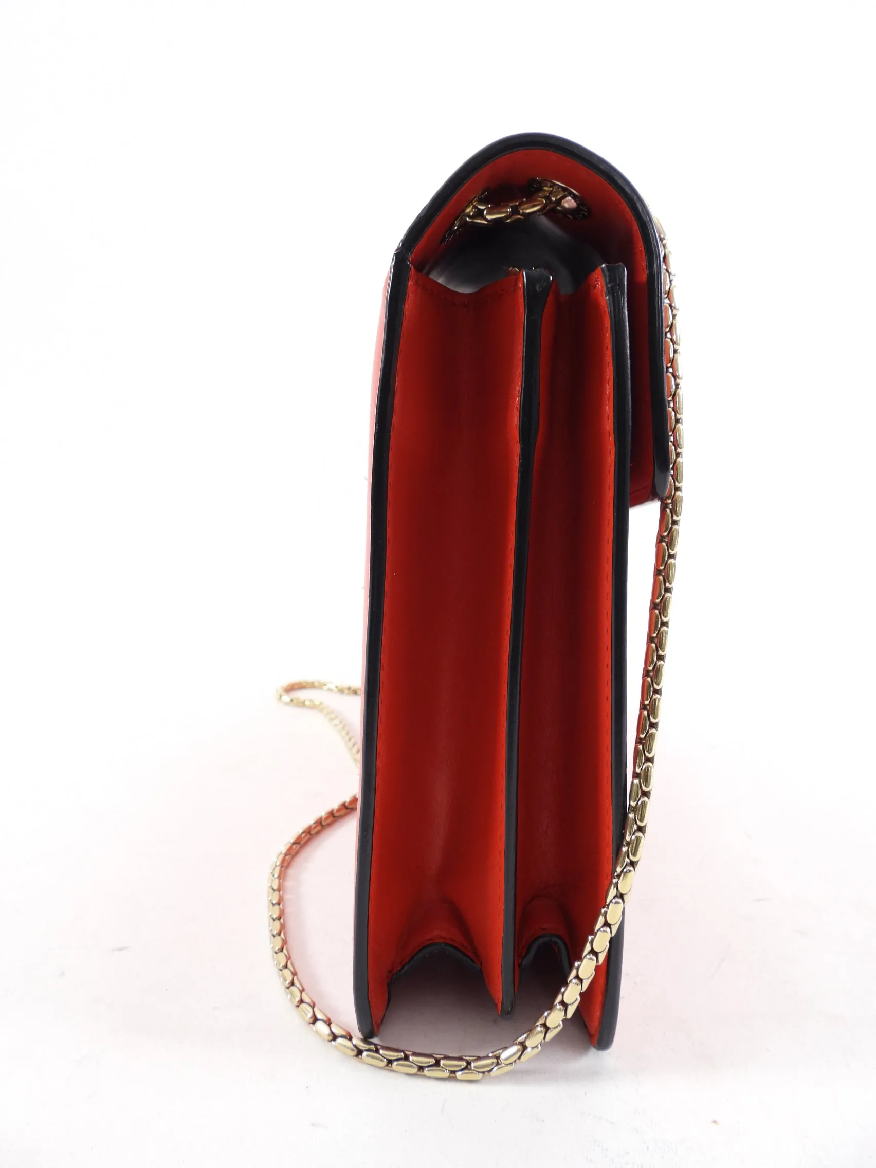 Bvlgari Red Leather Medium Serpenti Flap Bag