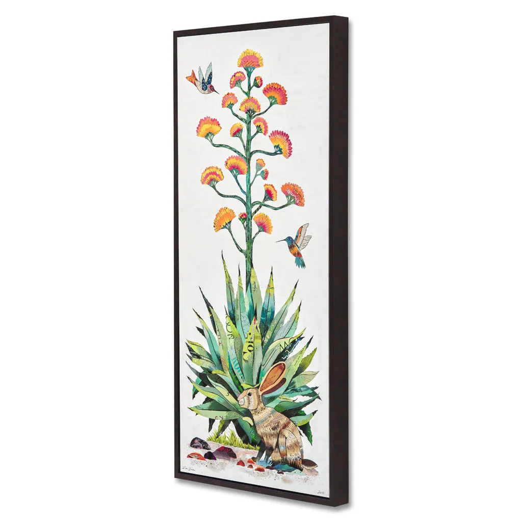 CACTUS COUNTRY (JACKRABBIT) canvas art print with float frame