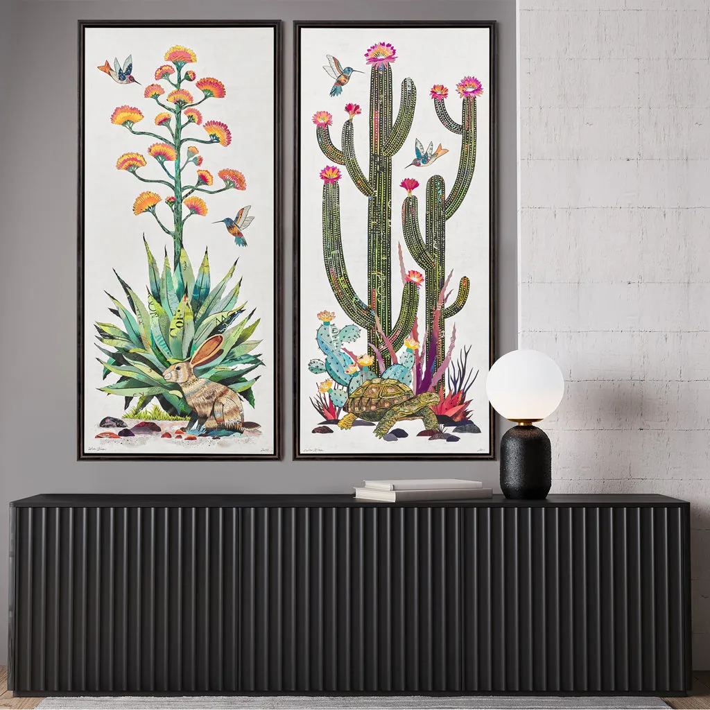 CACTUS COUNTRY (JACKRABBIT) canvas art print with float frame