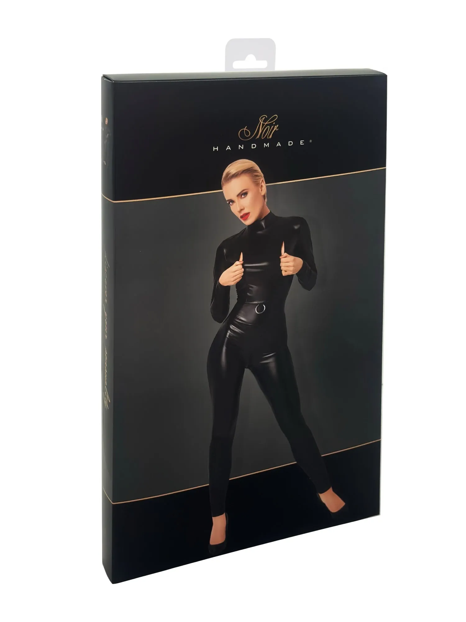 Caged Wetlook Catsuit With Zippers And Ring