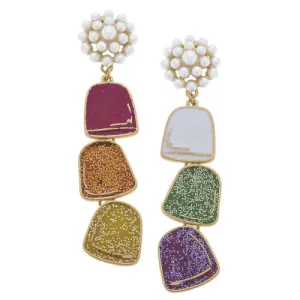 Canvas Jewelry CJ 24589E-MU Gum Drop Linked Enamel Earrings in Multi