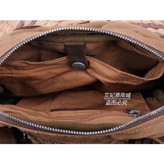 Canvas Mens Chest Bag Khaki Waist Bag Black Canvas Fanny Pack Shoulder Bag For Men