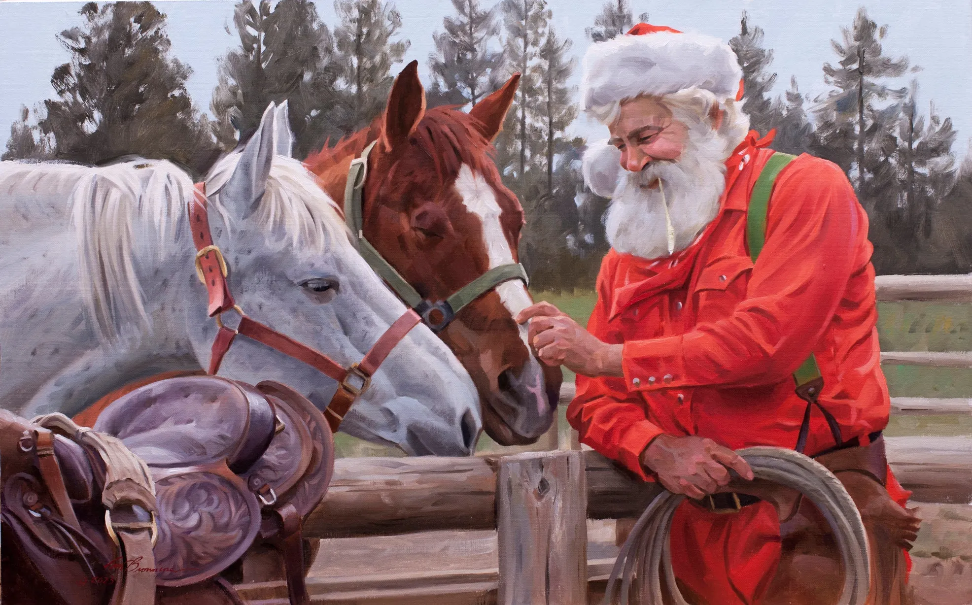 CB1039 Making Friends - Unframed Canvas Giclee 20" X 30"