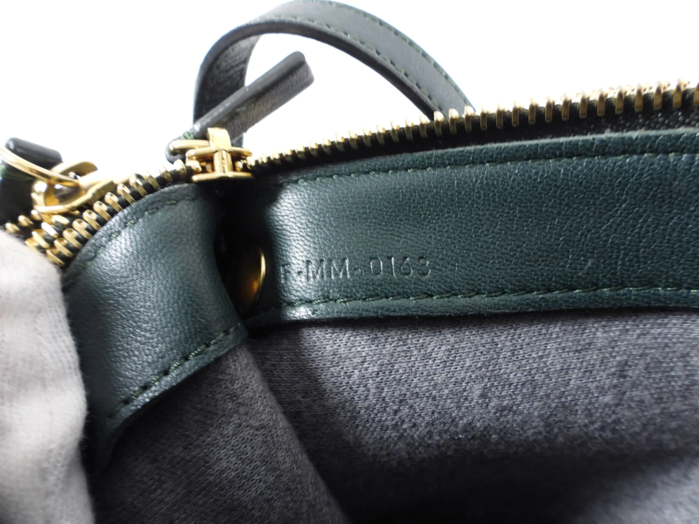 Celine Dark Green Smooth Leather Large Trio Crossbody Bag