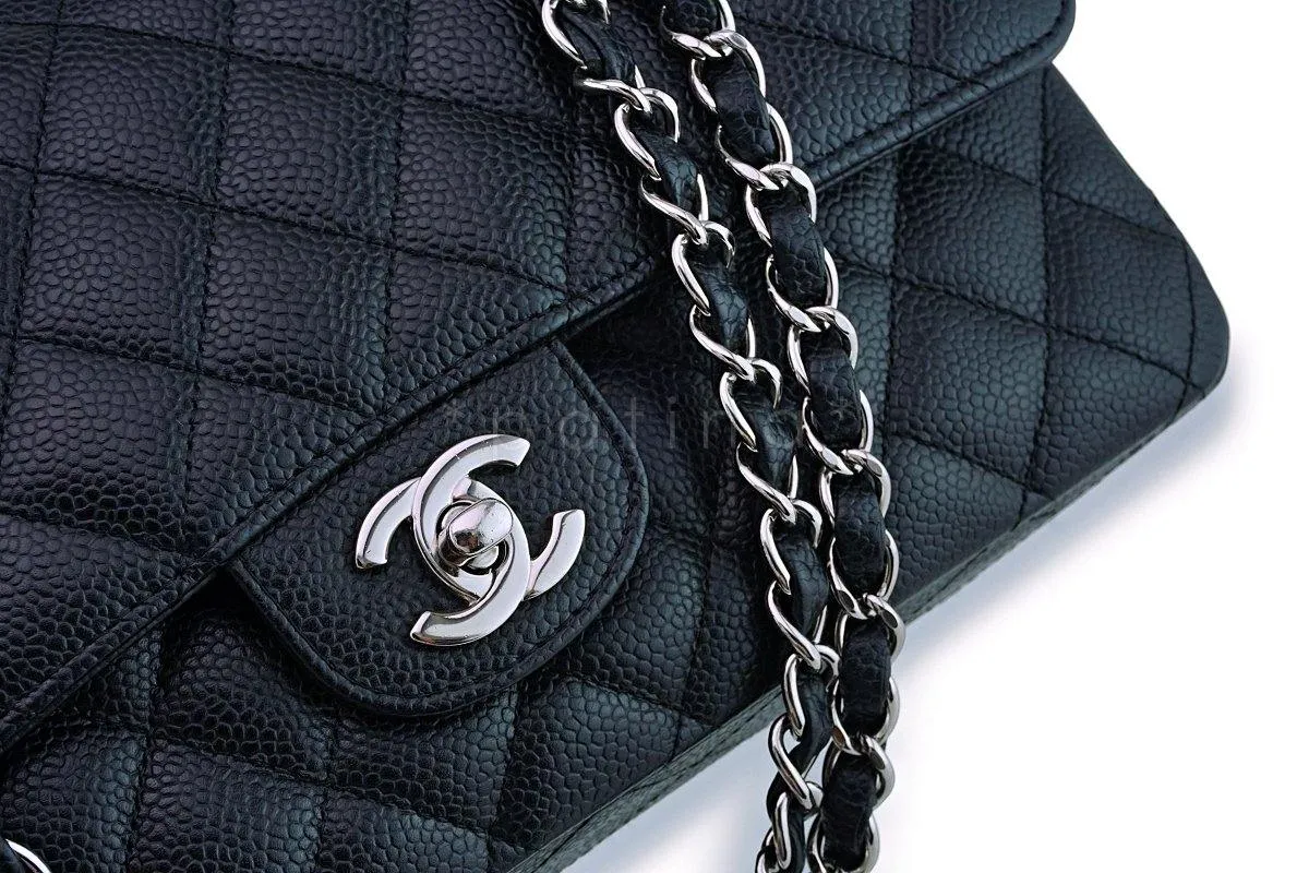 Chanel Black Caviar Classic Medium Double Flap Bag SHW