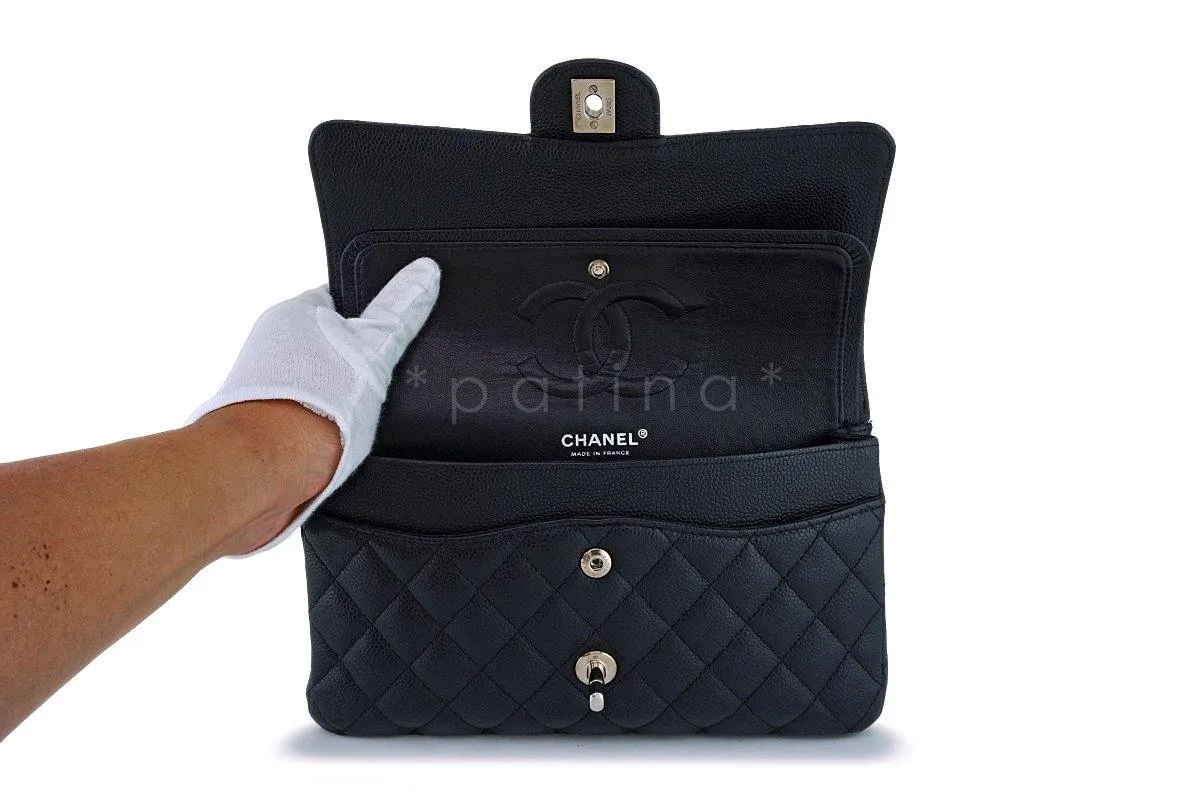 Chanel Black Caviar Classic Medium Double Flap Bag SHW