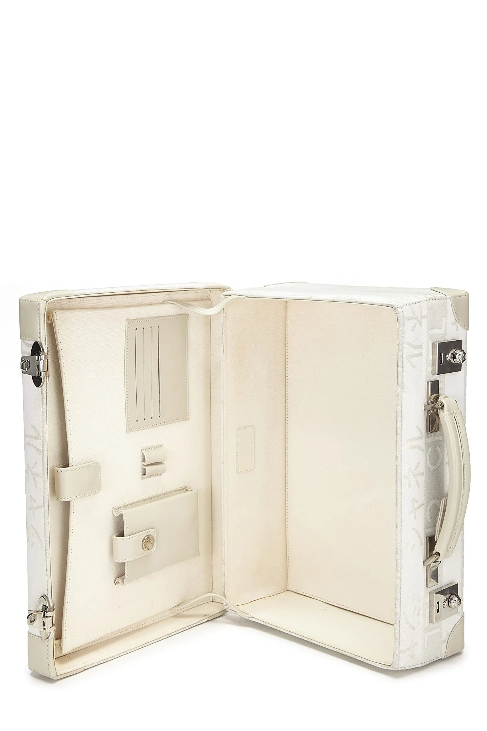 Chanel,  White Satin Ginza Briefcase LTD, White