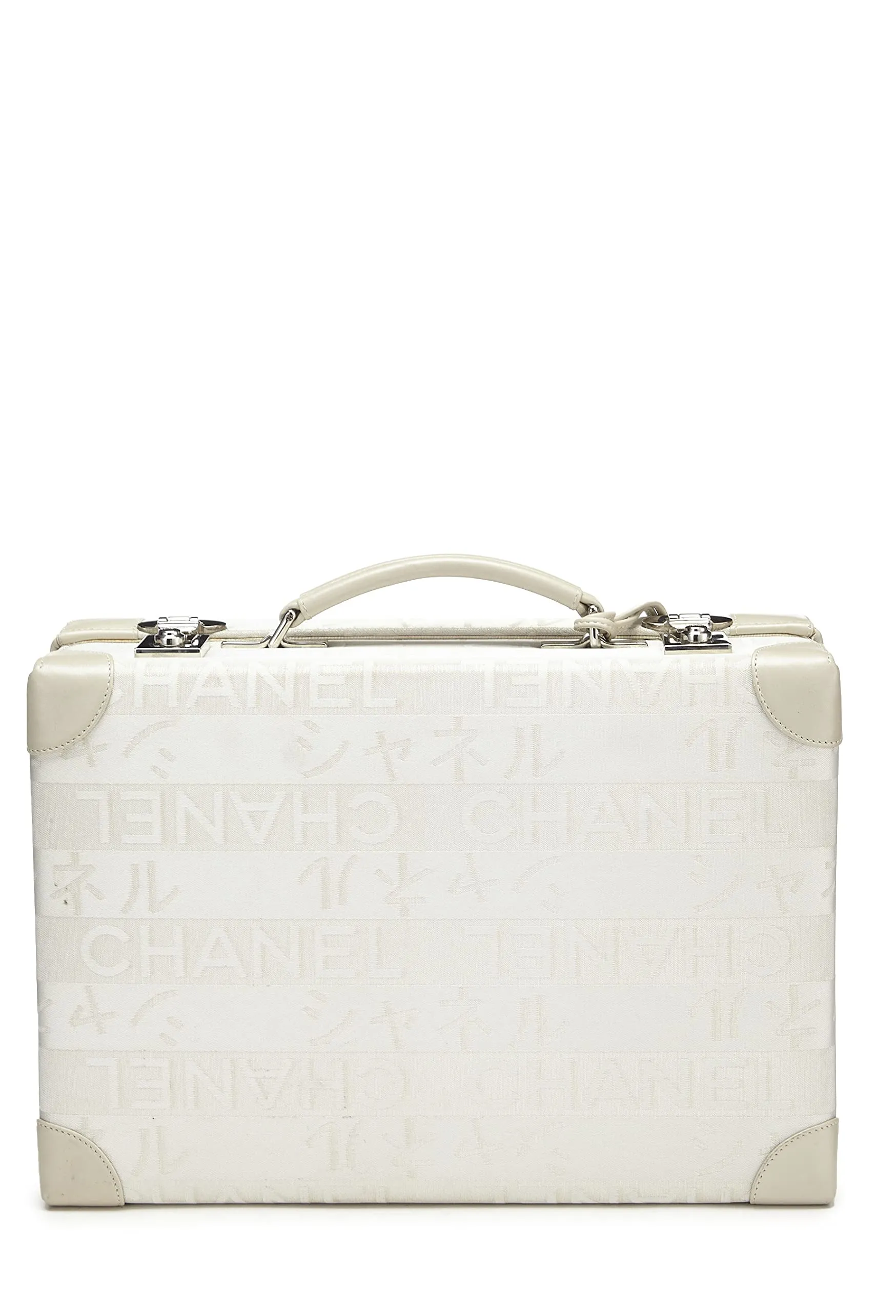Chanel,  White Satin Ginza Briefcase LTD, White
