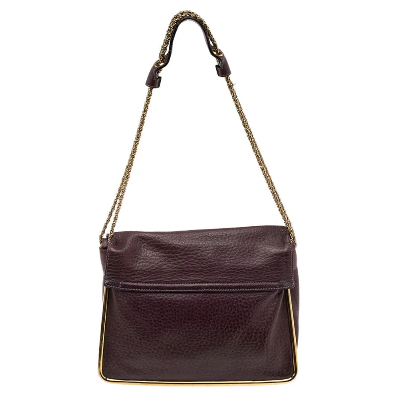 Chloe Pebbled Leather Medium Sally Flap Shoulder Bag