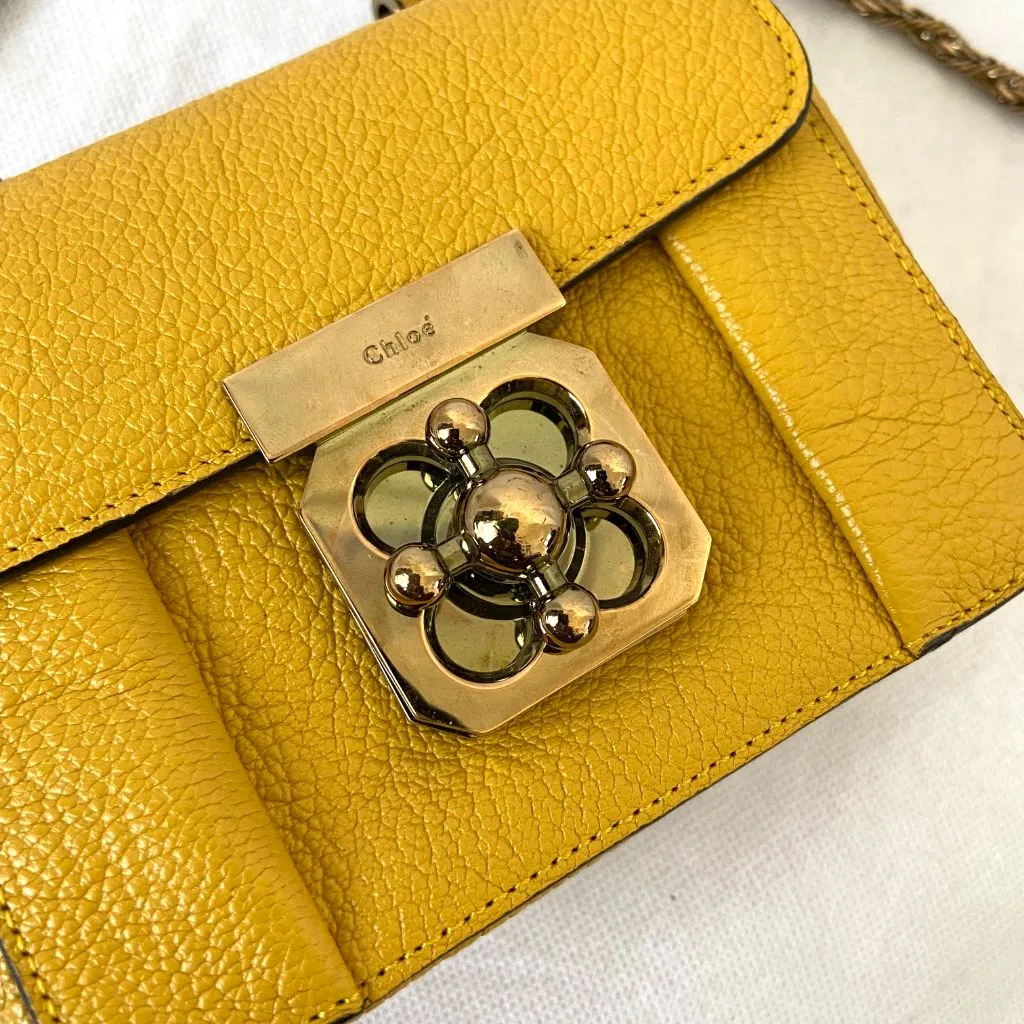 Chloe Yellow Leather Mini Elsie Shoulder Bag