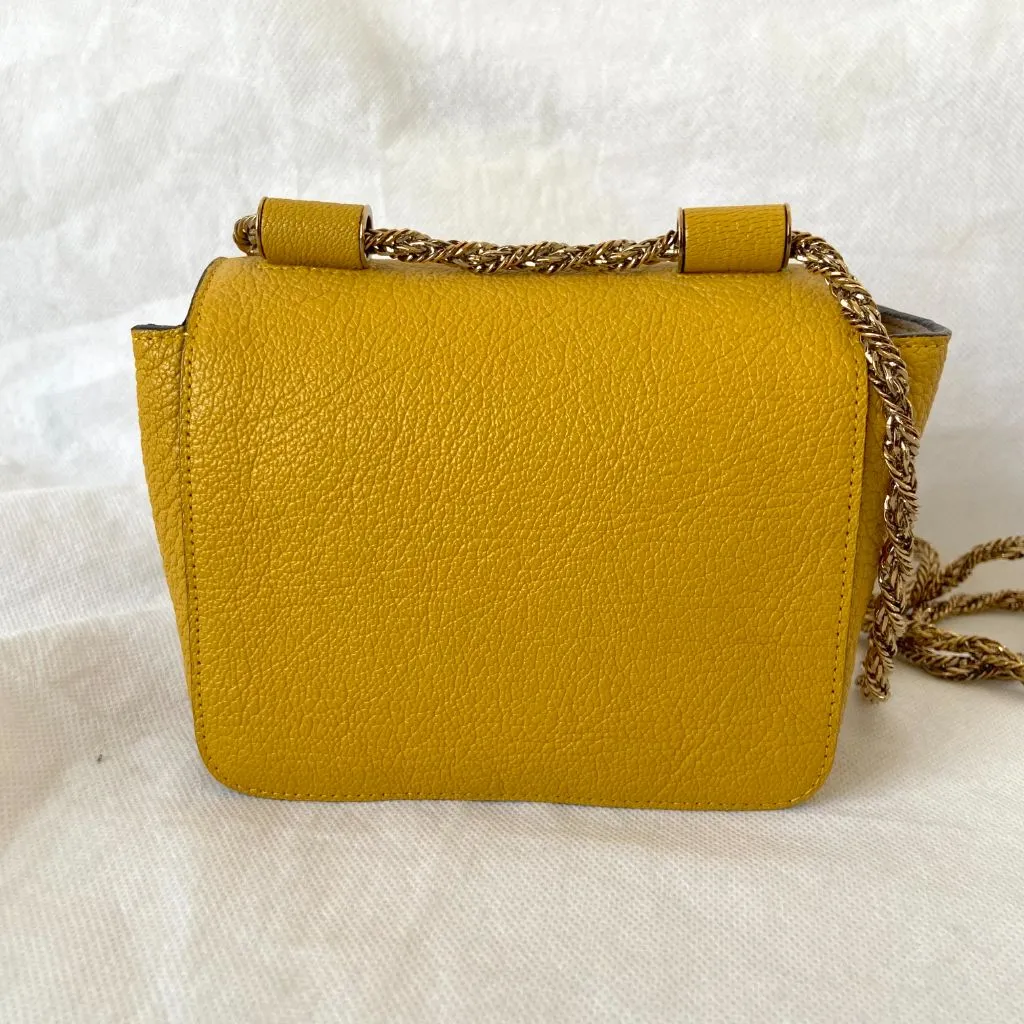 Chloe Yellow Leather Mini Elsie Shoulder Bag