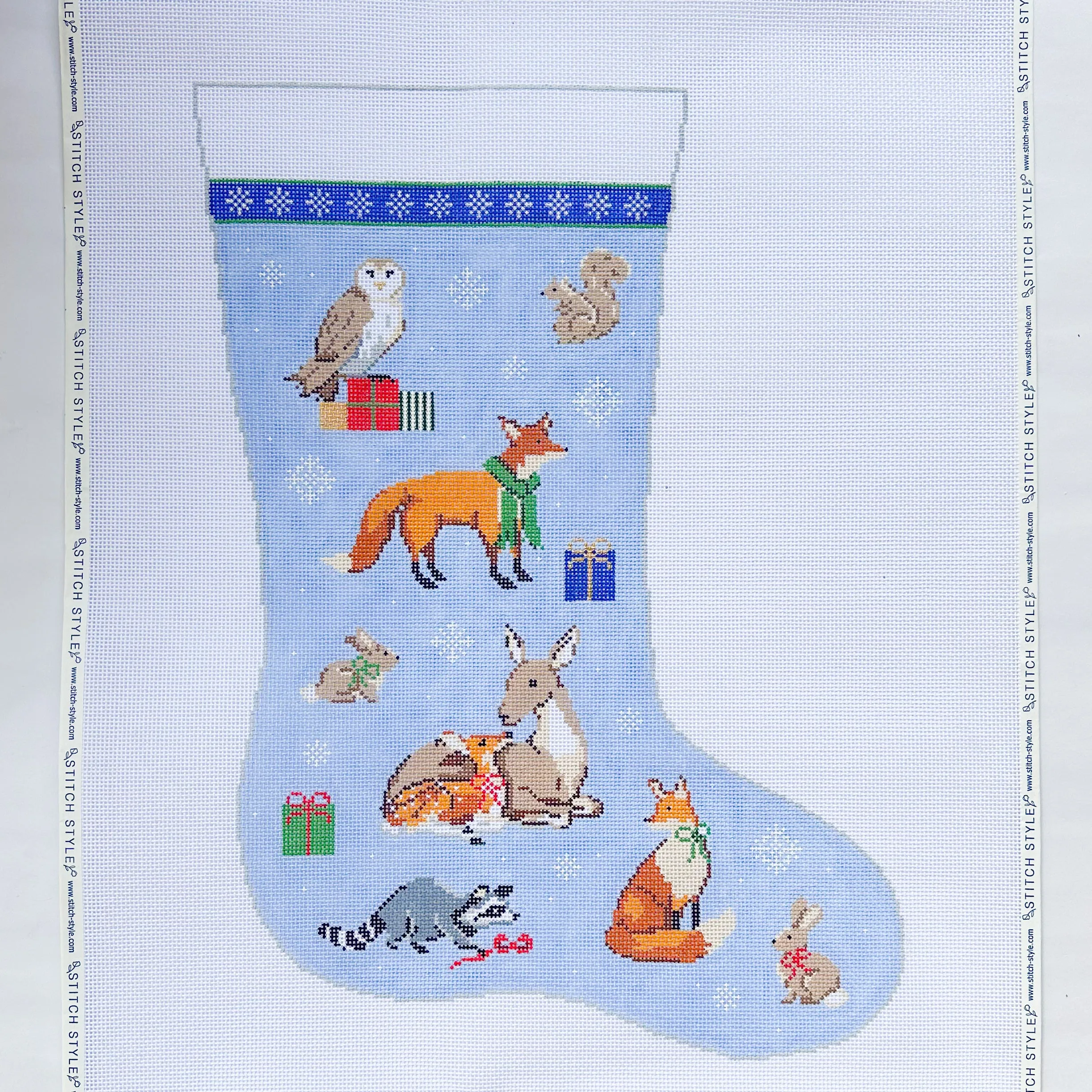 Christmas Forest Stocking Needlepoint Canvas
