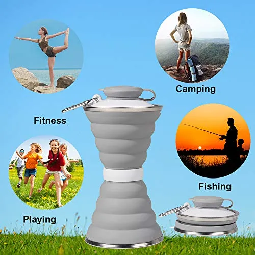 Collapsible Water Bottle, Camping Cup With Carabiner