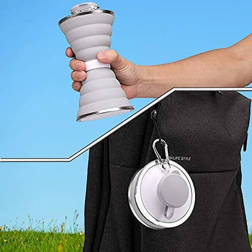 Collapsible Water Bottle, Camping Cup With Carabiner