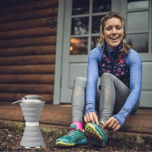 Collapsible Water Bottle, Camping Cup With Carabiner