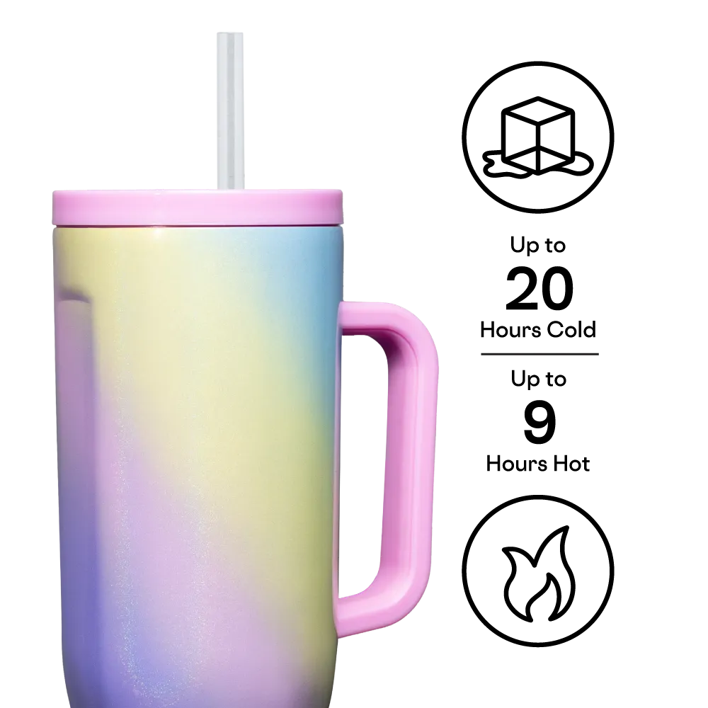Corkcicle Cruiser Insulated Tumbler With Handle – Rainbow Unicorn – 40oz
