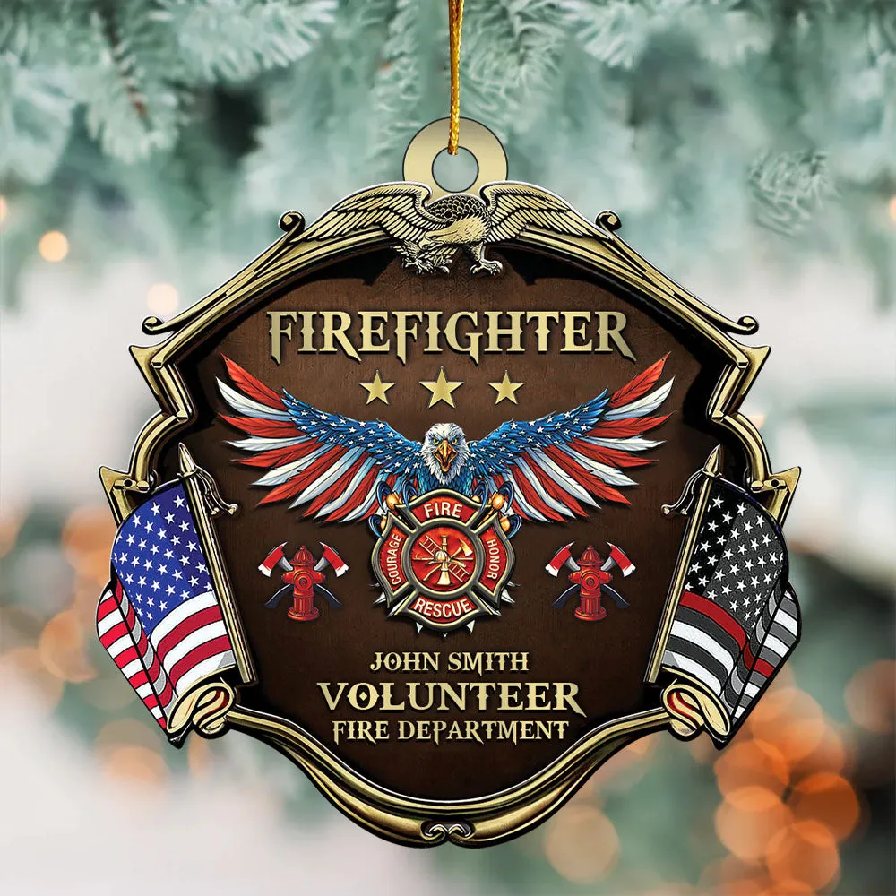 Custom Ornament Christmas Firefighter Acrylic Ornament Gift For Firefighters K1702
