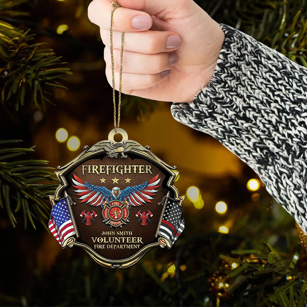 Custom Ornament Christmas Firefighter Acrylic Ornament Gift For Firefighters K1702