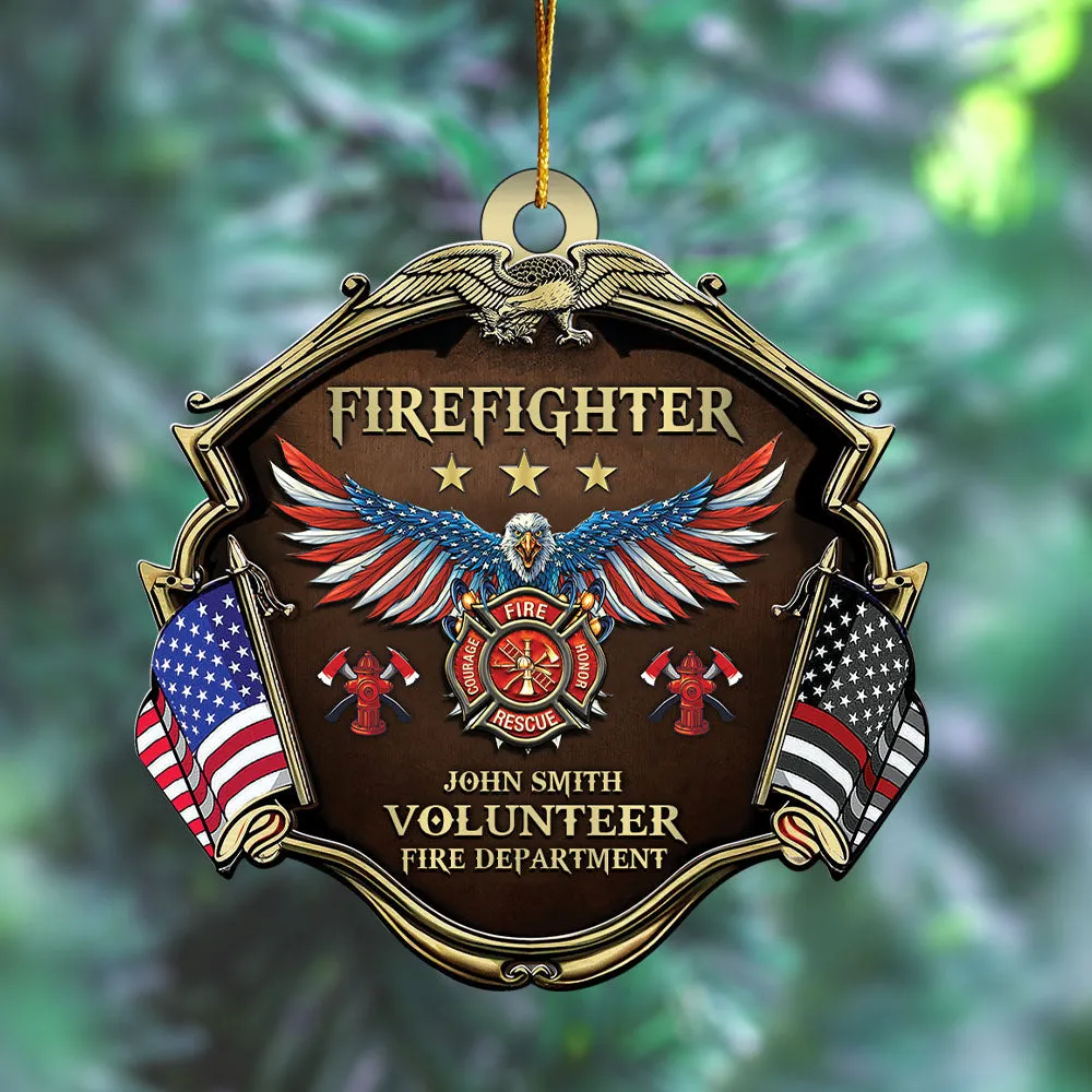 Custom Ornament Christmas Firefighter Acrylic Ornament Gift For Firefighters K1702