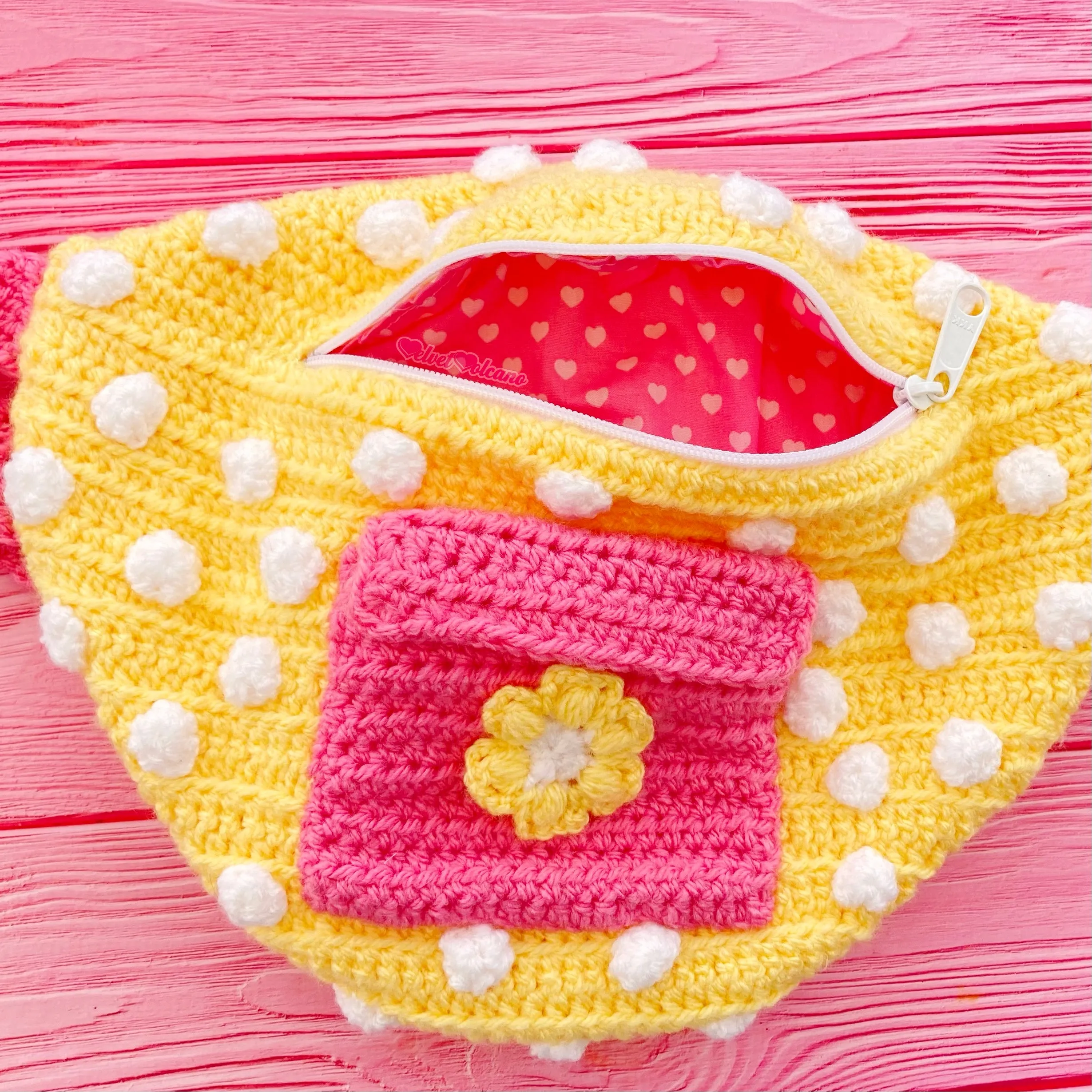 Daisy Polka Dot Bum Bag (Custom Colour)