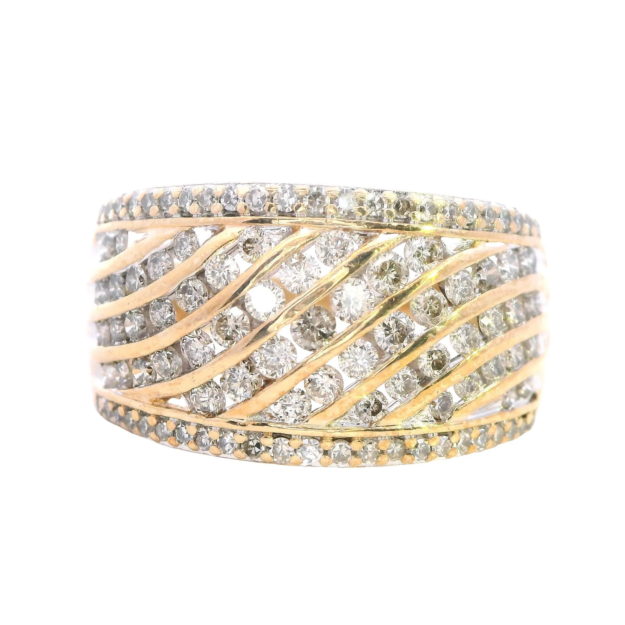 Dazzling 10ct Yellow Gold Channel-Set Diamond Ring