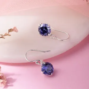 Dazzling Dangle Solitaire Sterling Silver Drop Earrings