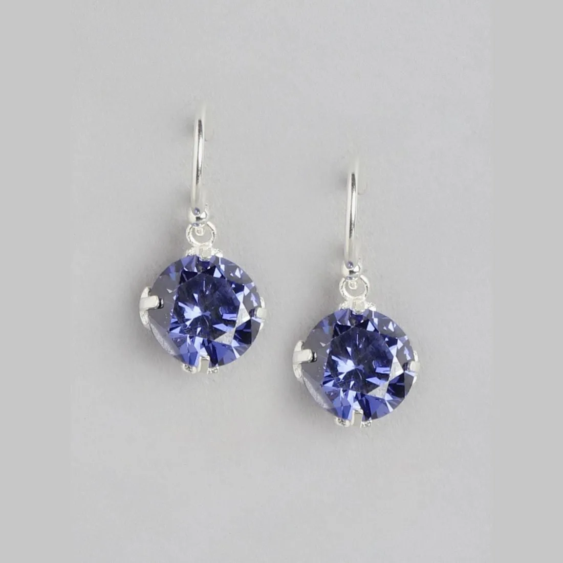 Dazzling Dangle Solitaire Sterling Silver Drop Earrings