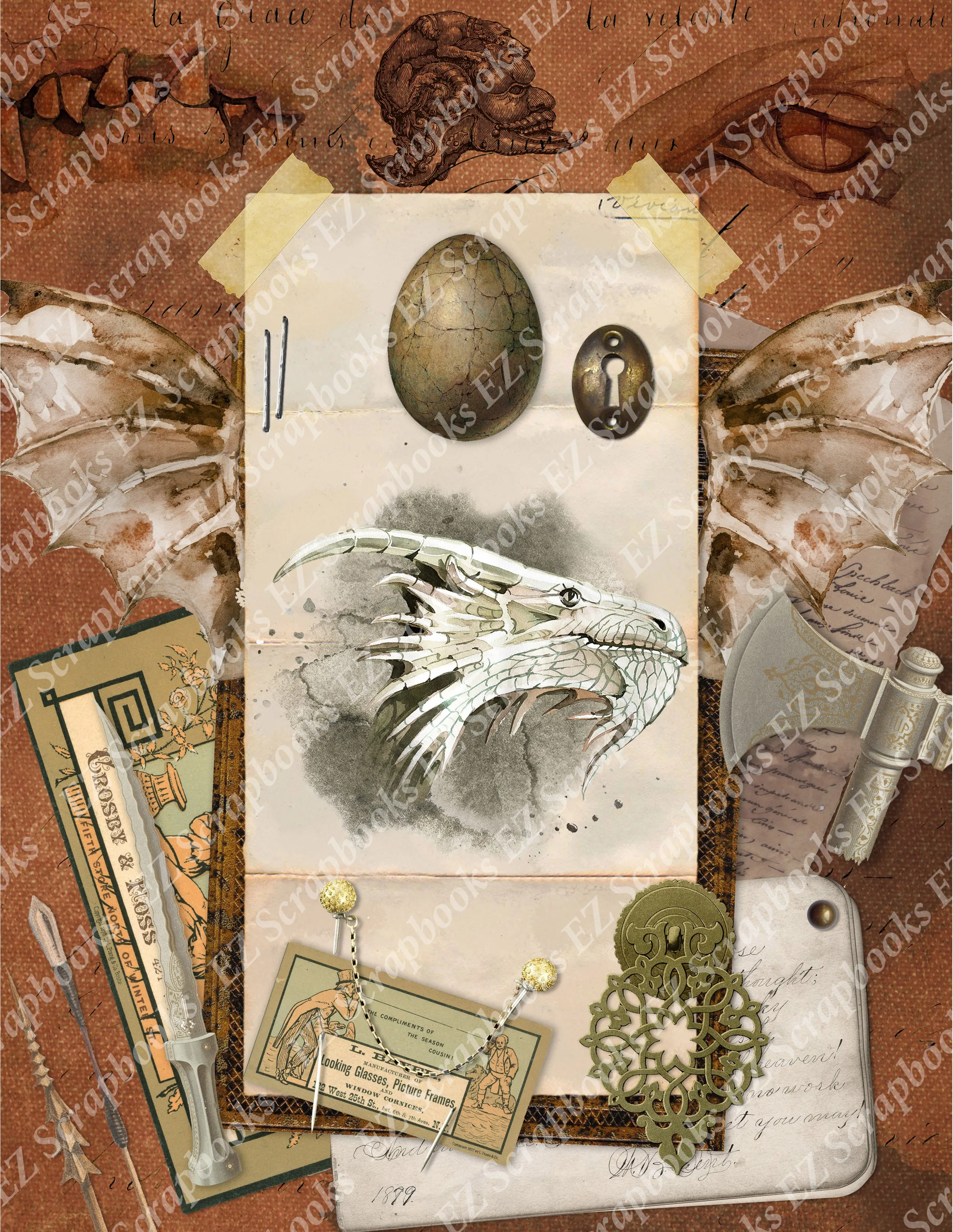 Dazzling Dragons Embellishments 4 Paper - 9473