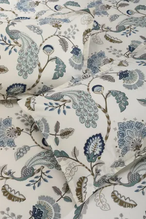 Dazzling Peacock Blue Cotton Bedsheet