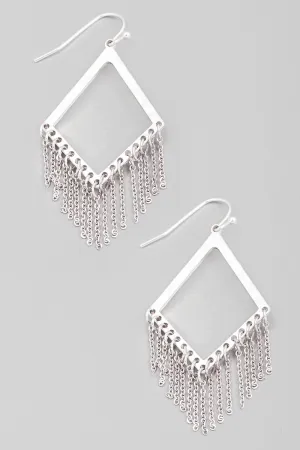 Diamond Fringe Earrings in Silver