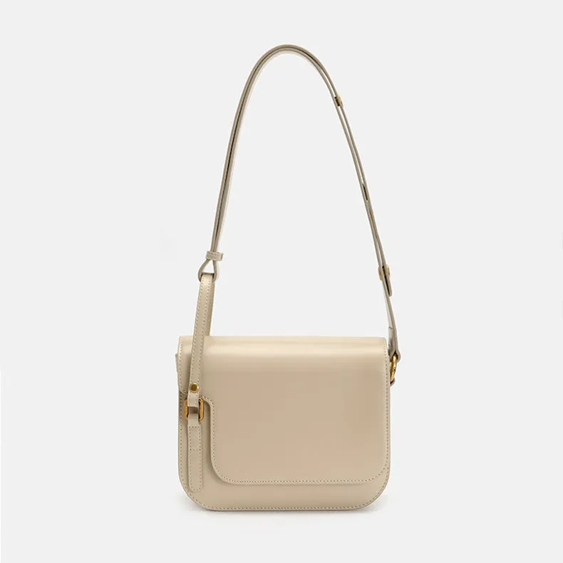 Elegant Womens Flap Crossbody Bag Brown Shoulder Bag