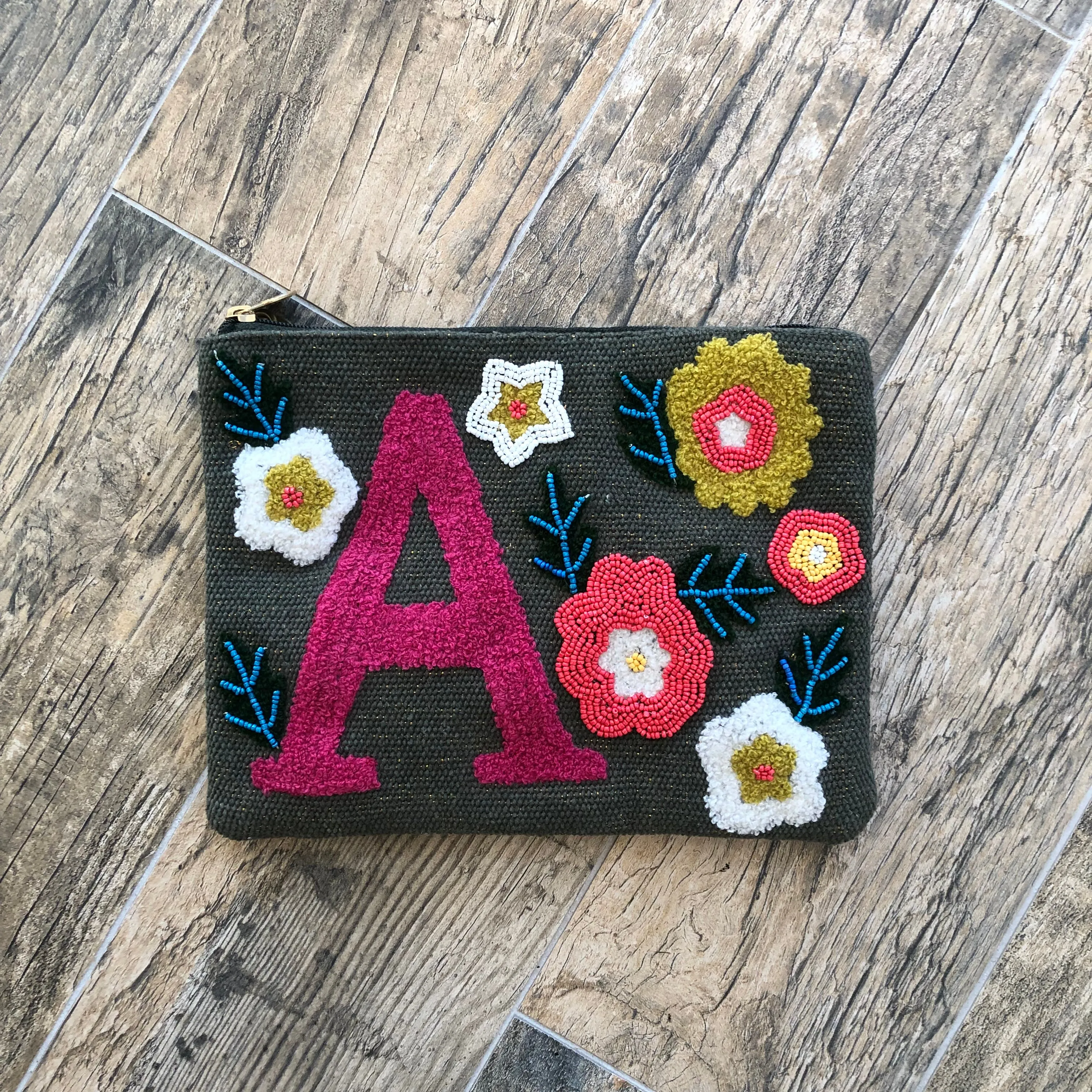 Embroidered Initial Crossbody