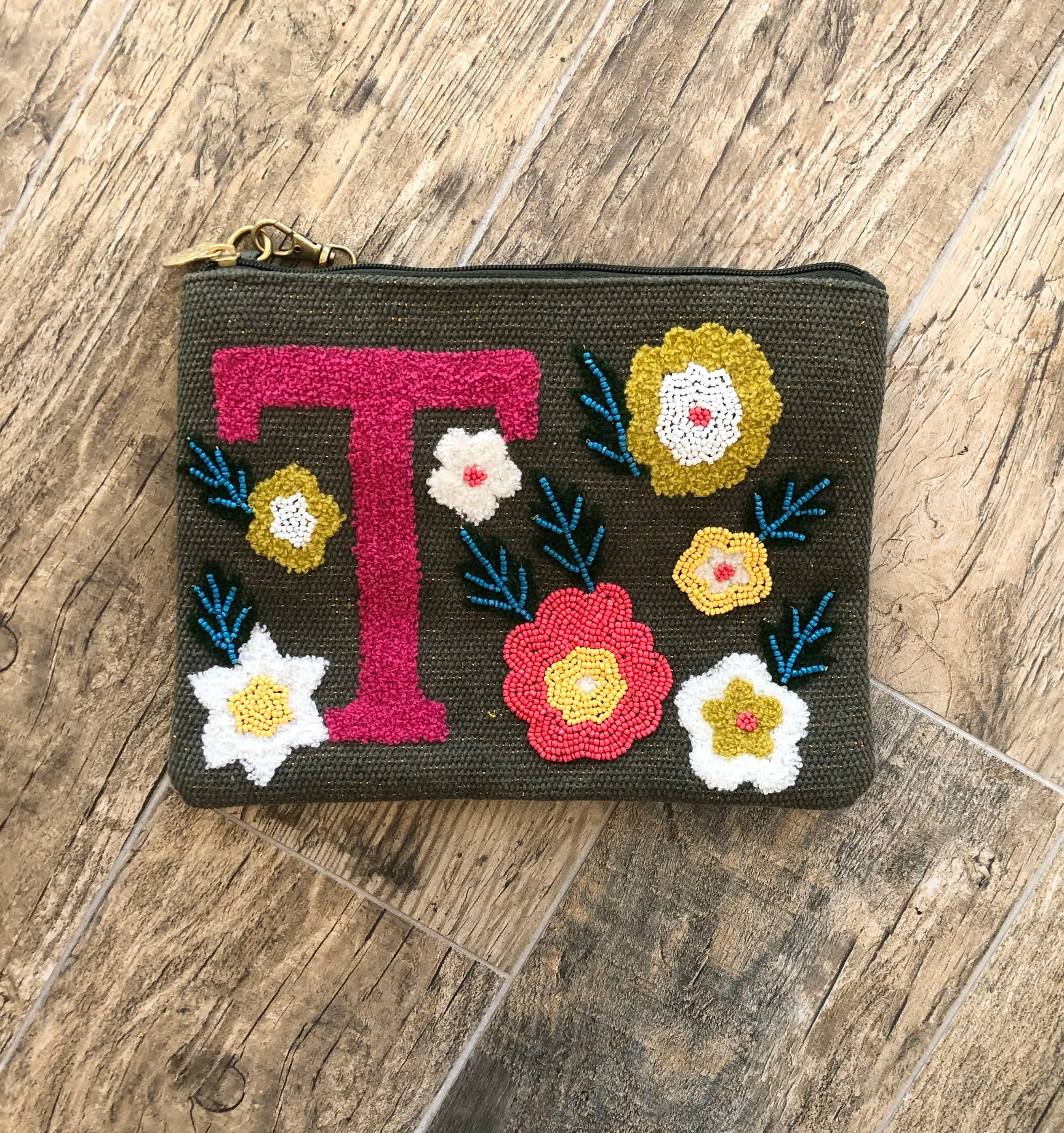 Embroidered Initial Crossbody