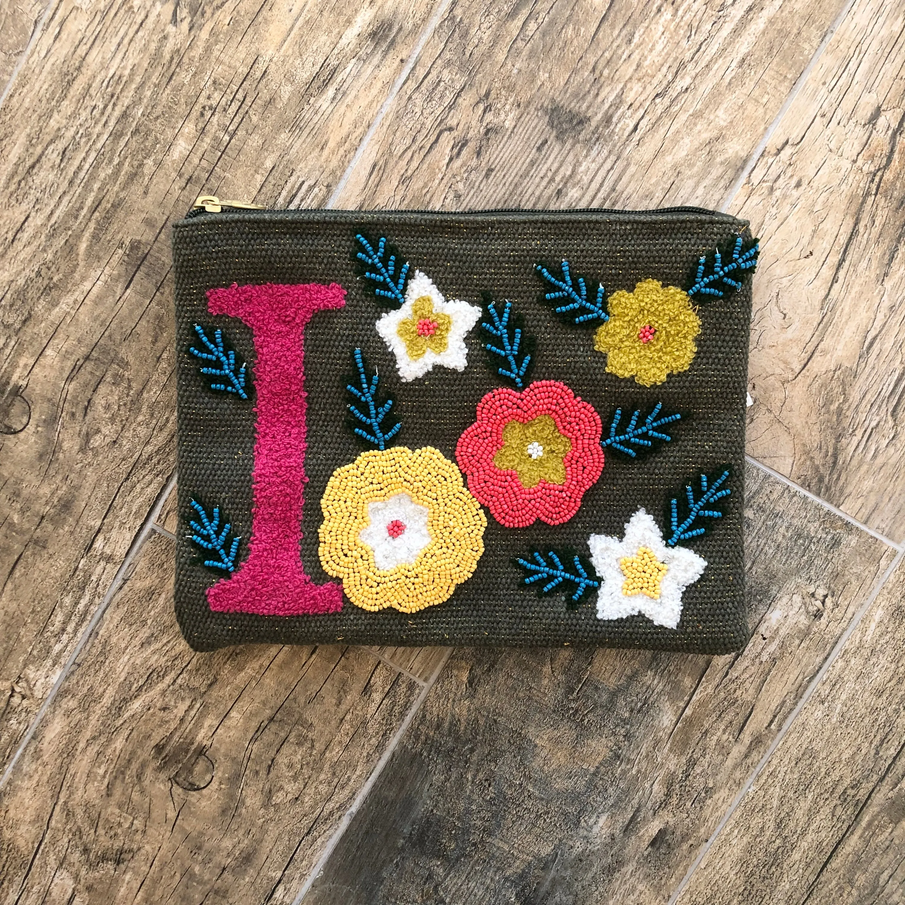 Embroidered Initial Crossbody