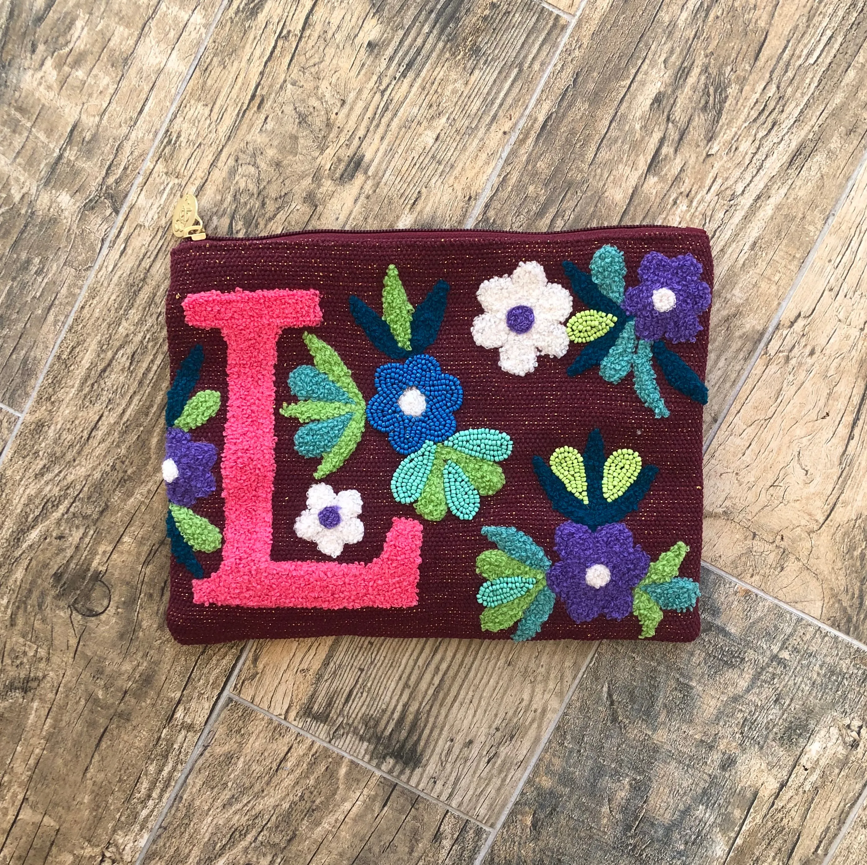 Embroidered Initial Crossbody