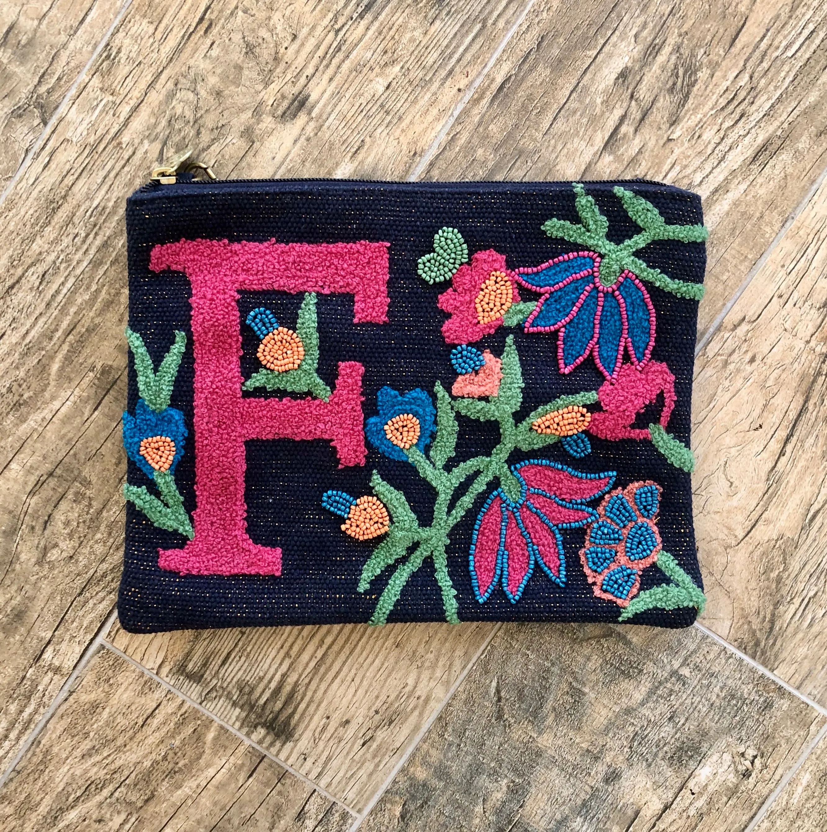 Embroidered Initial Crossbody