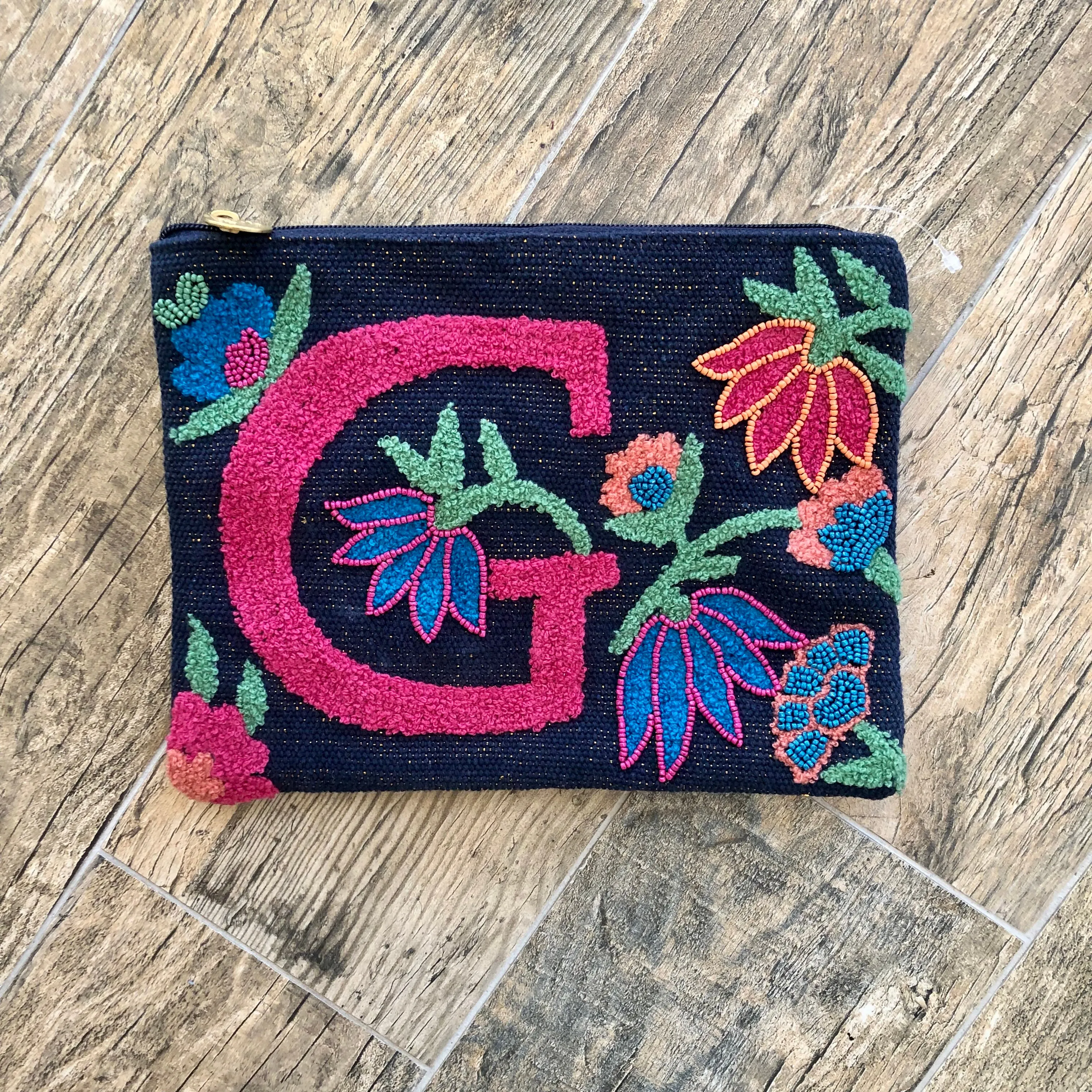 Embroidered Initial Crossbody