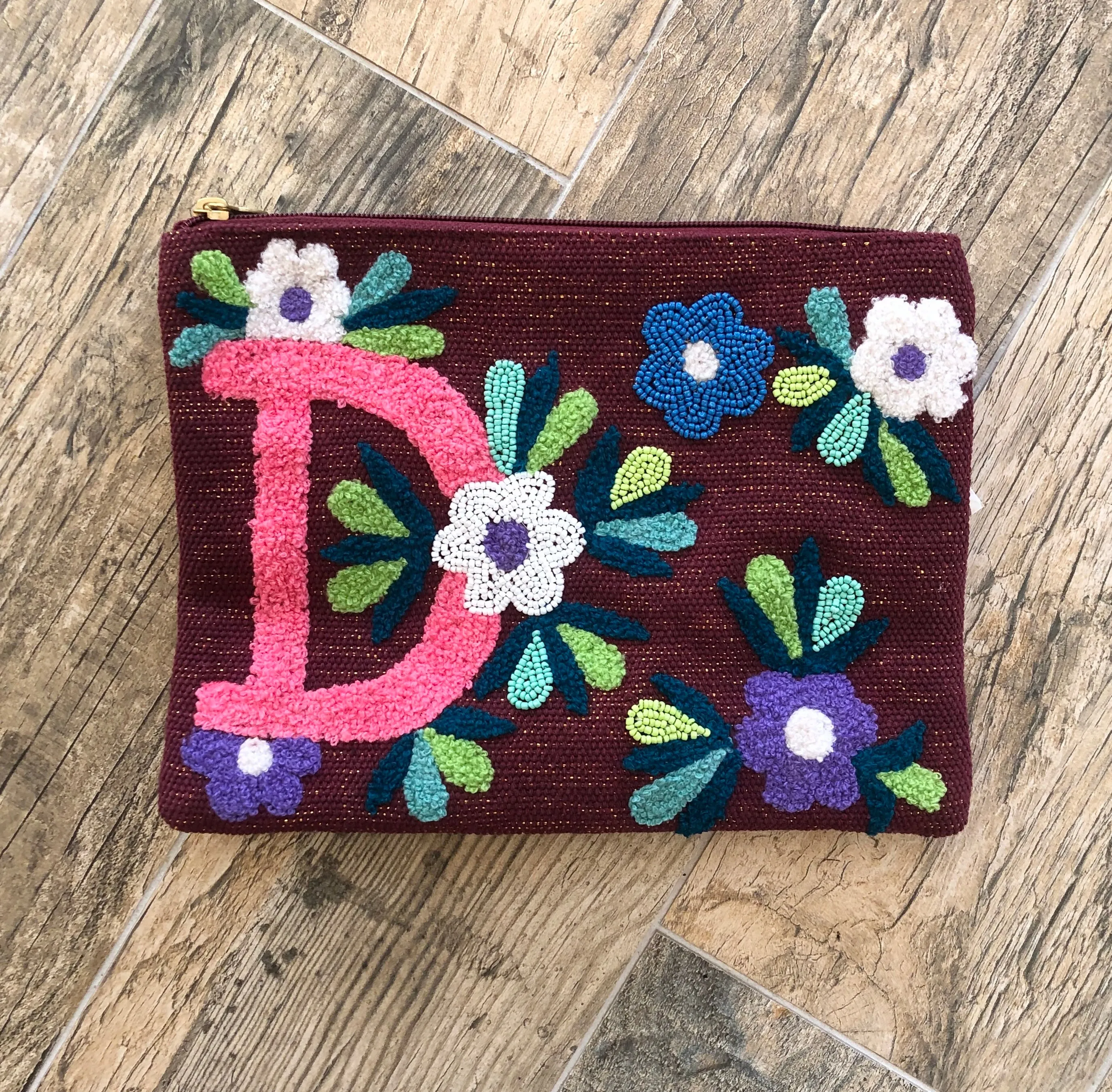 Embroidered Initial Crossbody