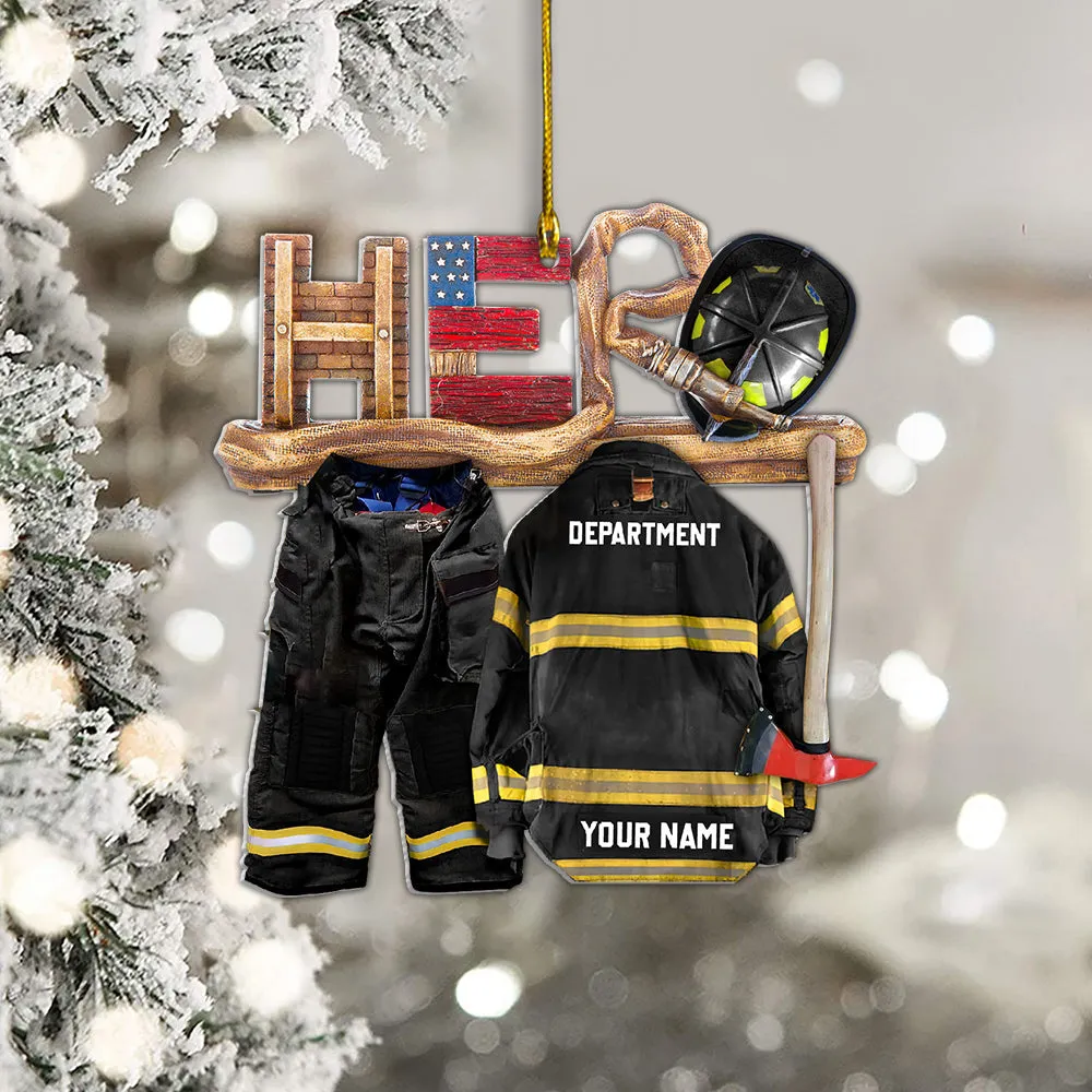 Firefighter Is My Hero Personalized Ornament Gift For Firefighter Fireman K1702