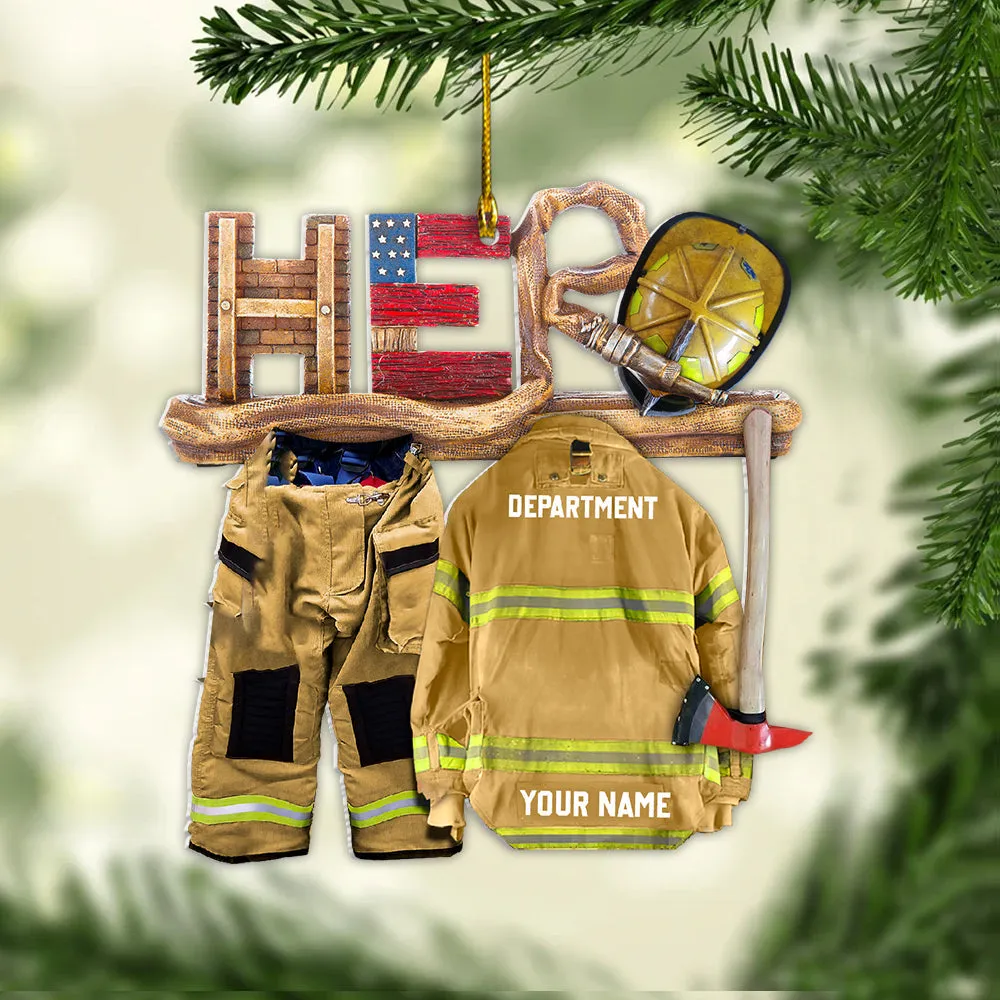 Firefighter Is My Hero Personalized Ornament Gift For Firefighter Fireman K1702