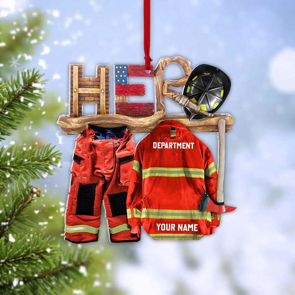 Firefighter Is My Hero Personalized Ornament Gift For Firefighter Fireman K1702